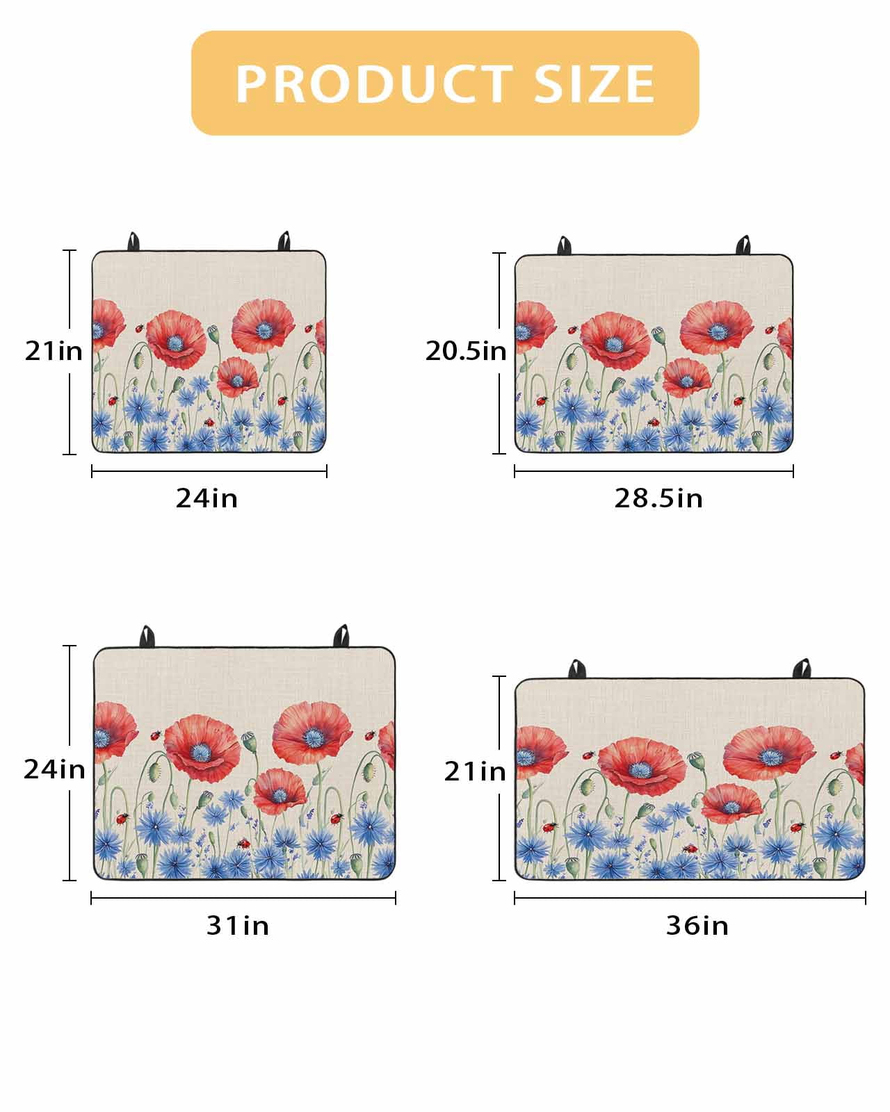 nqOlkjepod Large Induction Cooktop Protector Mat 28.5"x20.5", Poppy Flowers Stove Top Covers for Electric Stove, Red Bluel Independence Day Farmhouse Stove Burner Cover Mats, Glass Top Stove Cover