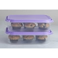 thumbnail image 3 of GoodCook EveryWare Extra-Large 1.1 Gallon Rectangle Food Storage Container, Set of 4, Purple, BPA Free, 3 of 9