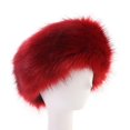 thumbnail image 1 of Diadema de piel sintética para mujer-orejeras peludas de invierno-orejeras esponjosas de tiempo frío que cubren las rusas - Rojo Salvador Dali Diademas calentadoras de orejas de piel, 1 of 5