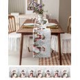 thumbnail image 6 of Table Runners 48 Inches Long Dress Scarves, Christmas Farmhouse Kitchen/Dining Table Runner, Short Coffee Tablerunners, Xmas Snowman Tree Botanical Gray 13x48 Inch, 6 of 7