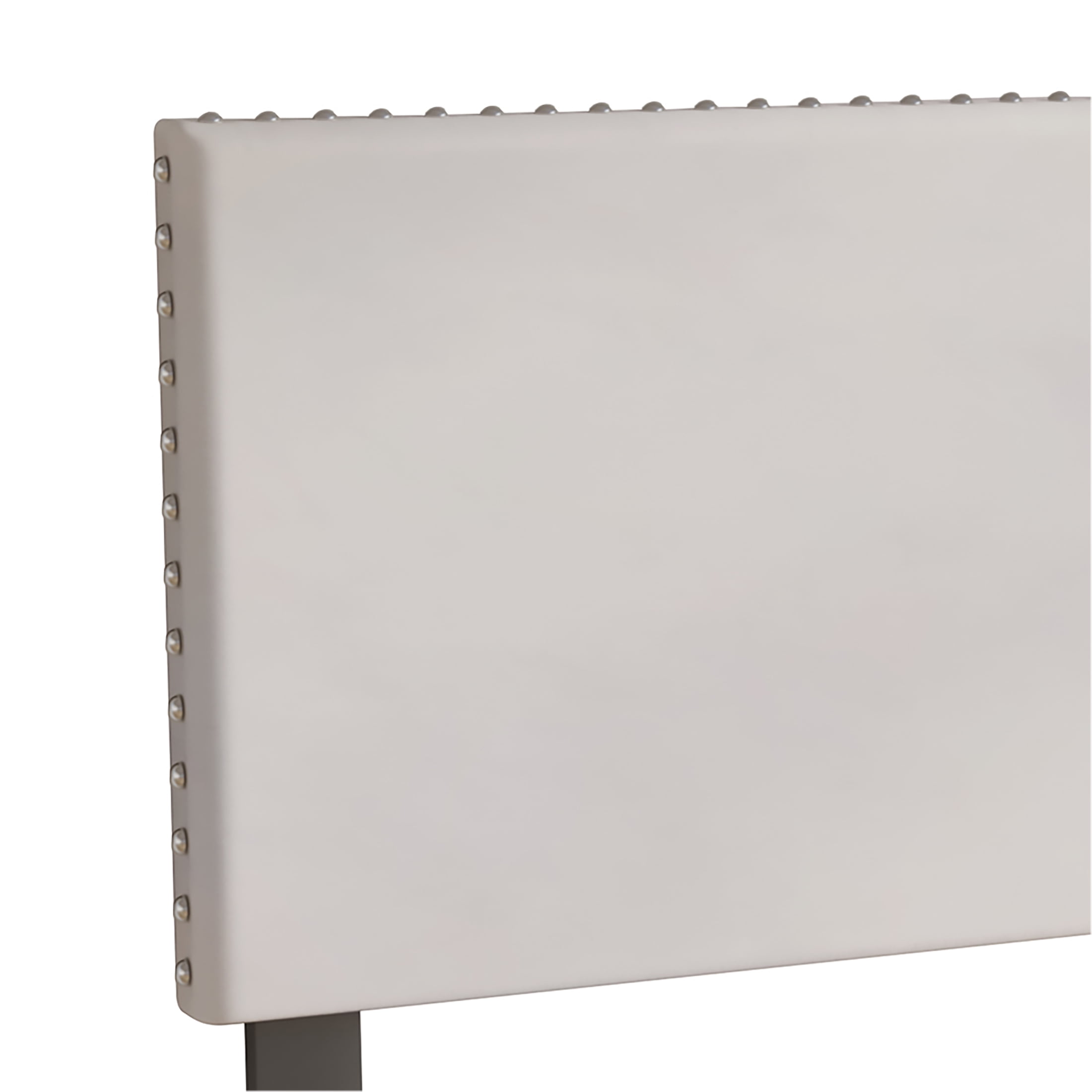 Castle Place Upholstered Nailhead Trim Velvet Headboard, Beige, Twin