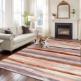 thumbnail image 3 of Area Rug 60×96in, Vintage Red Brown Purple Stripes Floor Carpet Living Room Rug, Abstract Art Non-Slip Welcome Mat Indoor Rugs for Bedroom Dining Room, 3 of 9