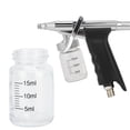 thumbnail image 1 of Bouteille d'Aérographe en Métal, Vaporisateur d'Aérographe, Pot d'Aérographe Transparent Transparent Vide avec Couvercle à Succion Standard, 1 of 8