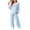 Blue, variant on Tween Girls 2 Piece Outfits Round Neck Long Sleeve Top and Wide Leg Pants Kids Clothing Set Size 2-17 Years