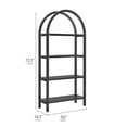 thumbnail image 3 of Vexley 72 Inch Large Arched Bookshelf in Black, 3 of 9