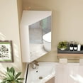 thumbnail image 4 of Costway 23.5" Wall Mounted Storage Organizer Corner Medicine Cabinet with Mirror White, 4 of 10