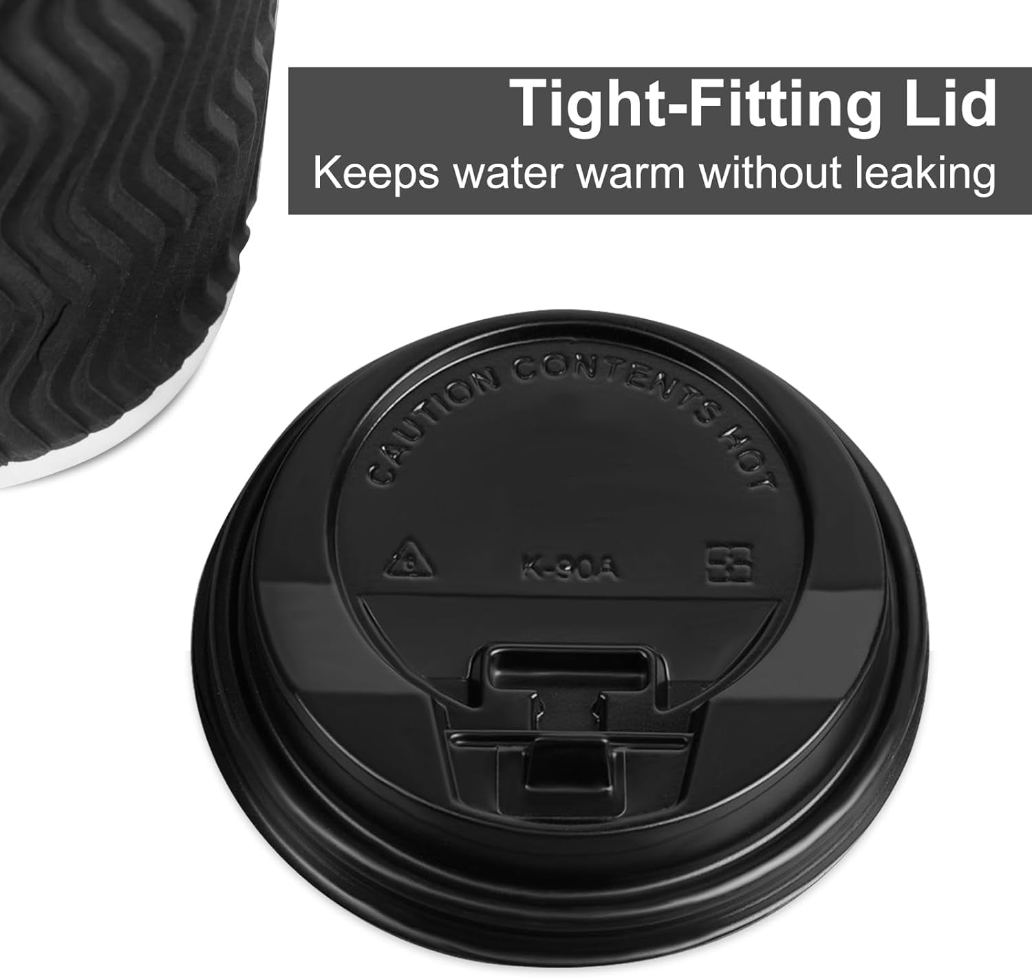 16oz Insulated Ripple Double-Walled Disposable Cups with Lids - 50Pack for Beverages, Espresso, Tea, Parties and Travel