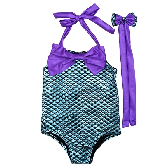 Wenchoice Blue Mermaid Bow Swimming Suit L(5-6Y)