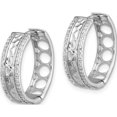 thumbnail image 2 of Sterling Silver Rhodium-Plated Hammered Center Cz 5.5Mm Hoop Earrings (Width 19) (Length 19) - Jbsp, 2 of 5