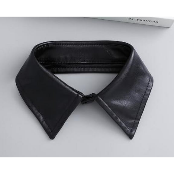 QIDITONG PU Leather Detachable Collar for Women Fashionable and Versatile Fake Collar for Shirts Sweaters and Jackets Comfortable and Easy to Match False Collar Accessory