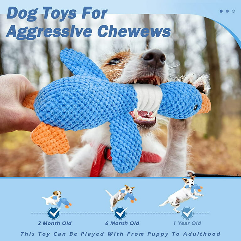 Vitscan Upgraded Goose Indestructible Dog Toys for Aggressive Chewers Small Medium Large Breed, Crinkle Squeaky Dog Toys Plush Dog Toy Puppy Chew Toys