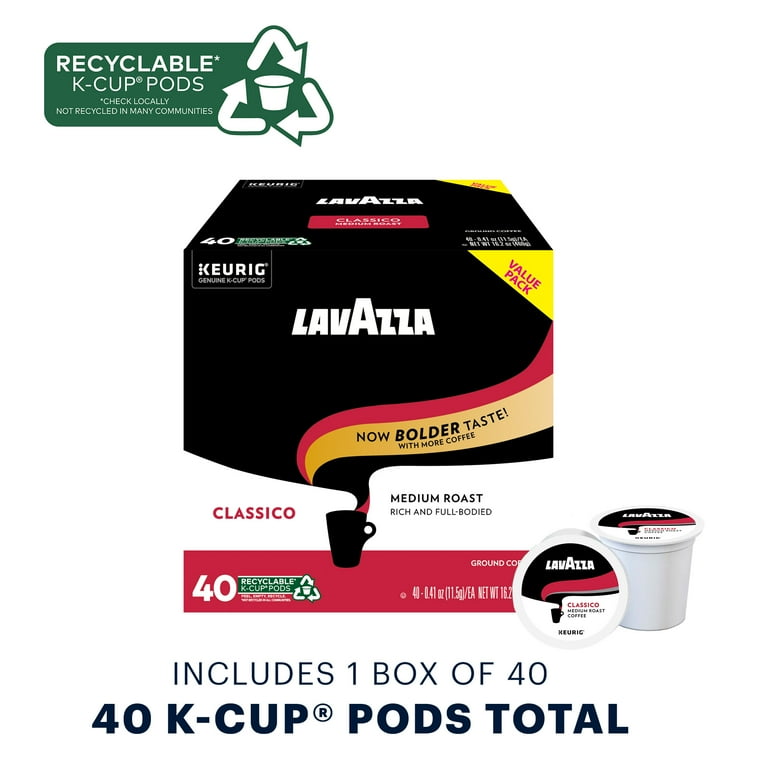 Lavazza Classico Single-Serve Coffee K-Cups for Keurig Brewer, Medium-Roast  (Pack of 40) 