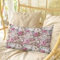 thumbnail image 4 of Light Pink Spring Floral Pillow Covers, Linen Long Throw Pillow Case, Vintage Summer Botanical Holiday Pillow Protector Decorative Cushion Cover for Living Room/Bedroom 16" x 24", 4 of 8
