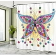 thumbnail image 5 of Ambesonne Ethnic Shower Curtain, Spring Flowers Butterfly, 69"Wx75"L, Multicolor, 5 of 5