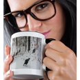 thumbnail image 2 of 3drose, Winter Wild Turkeys Snowstorm, 15oz Two-tone Black Mug, 2 of 6