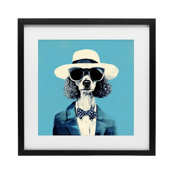 Stupell Industries Canine Cool Retro Outfit Black Framed Print Under Glass, design by Ray Powers