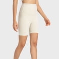 thumbnail image 3 of Pantalones cortos de yoga para mujer, moldeador de glúteos, cintura alta, ajustados, pantalones cortos deportivos de ciclismo para mujer, color blanco 10, 3 of 6