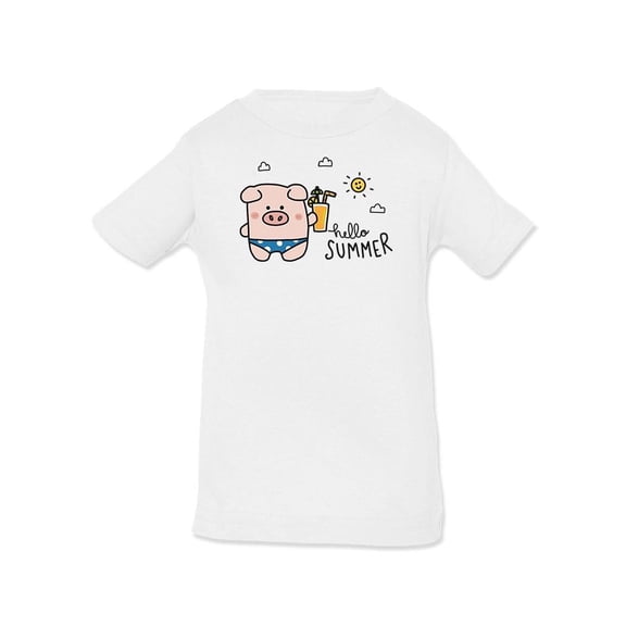 Hello Summer, Cute Pig T-Shirt Infant -Image by Shutterstock, 18 Months