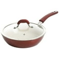 thumbnail image 4 of Kenmore Arlington 12 Piece Aluminum Non Stick Frying Pot & Pan Cookware Set, Red, 4 of 10