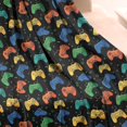 thumbnail image 3 of Multicolor Controllers Games Icons Black Pattern Blanket,Comfortable Soft Flannel Throw Blanket,All Season,Warm Lightweight Blankets for Sofa Bed Couch Living Room Chair,50"x60", 3 of 4