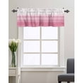 thumbnail image 3 of Kitchen Curtain Valances for Windows,Farm Watercolor Pink White Color Ombre Rod Pocket Small Valance Modern Abstract Line Short Window Treatment for Bedroom Bathroom Living Room,42"x12", 3 of 9