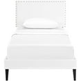 thumbnail image 4 of Modway Macie Twin Vinyl Platform Bed with Squared Tapered Legs in White, 4 of 5