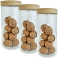 thumbnail image 1 of JS Gourmet - Set of 3 Embossed Glass Containers with Airtight Lid, 2100ml Capacity, 1 of 1