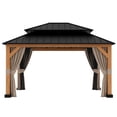 thumbnail image 6 of 15' x 13' Aluminum Hardtop Gazebo with Curtains & Screens, Double Roof Patio Pavilion, 6 of 6