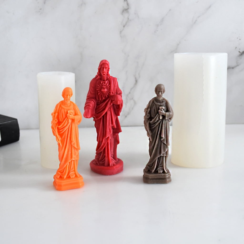 Savior Epoxy Resin Candle Mold 3D Portrait Candle Silicone Mould DIY Gypsum Casting Mould Fondant Decoration