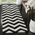 thumbnail image 4 of SAFAVIEH Chatham Jake Zigzag Stripes Wool Area Rug, Ivory/Black, 10' x 14', 4 of 11