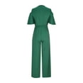 thumbnail image 5 of Amvlyk Jumpsuits for Women Summer Long Sleeve Ruffle Rompers Comfortable Workout Wide Leg Long Pants Casual Solid Color Loose Overalls with Pockets for Trendy Beach Vacation Outfits, 5 of 5