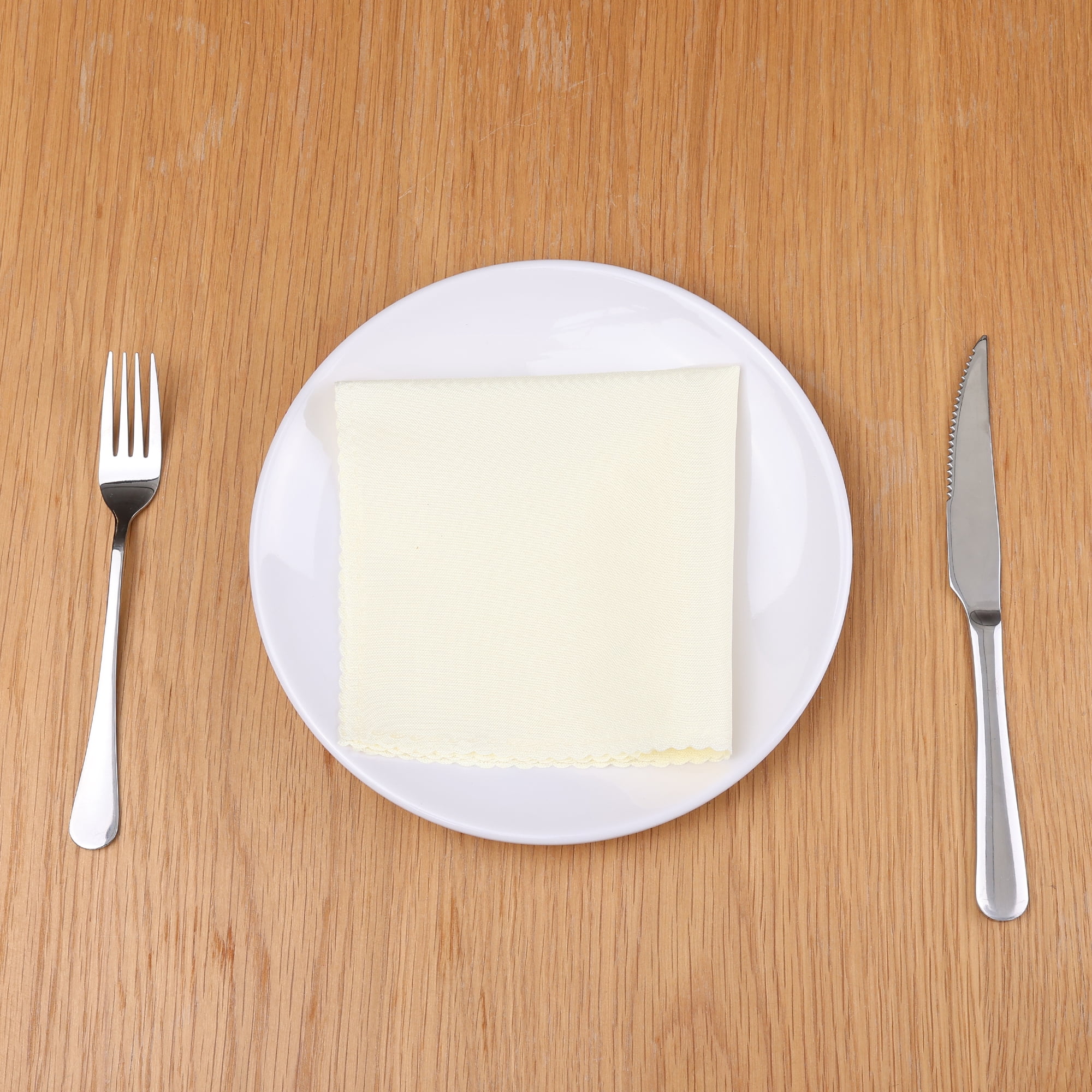 Unique Bargains 12 Pack Sateen Great Napkins for Party Wedding Restaurant Cocktail Banquet Beige