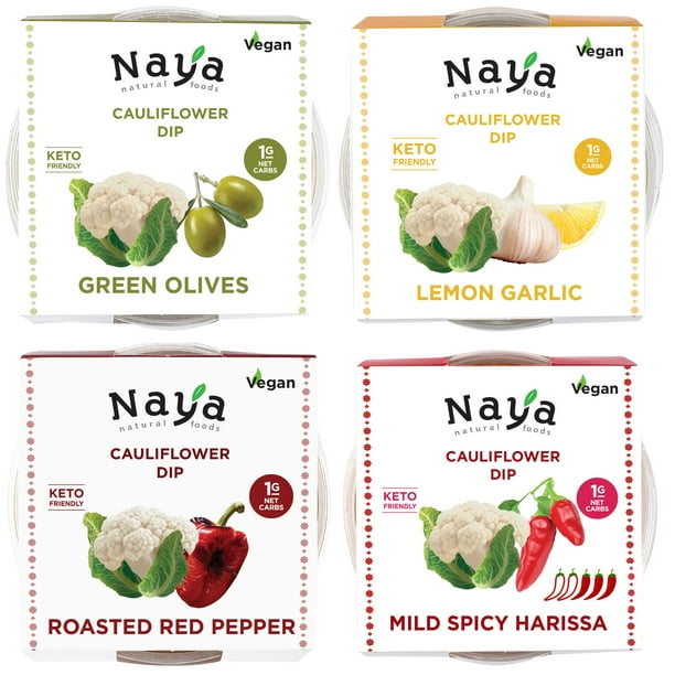 KETO CAULIFLOWER HUMMUS VARIETY PACK OF 4.