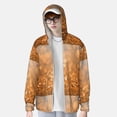 thumbnail image 2 of Kdxio Sparkling Orange and Black Print Women Men Sun Protection UPF 50+ Jackets Zip Up Long Sleeve Hoodie Hiking Lightweight with Pockets, 2 of 7
