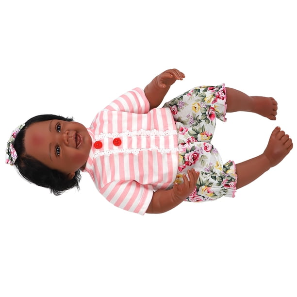 Muñecas De Bebé De Piel Negra, Muñecas Infantiles Durmientes Realistas De Vinilo, Ojos Acrílicos Transparentes Para El Hogar