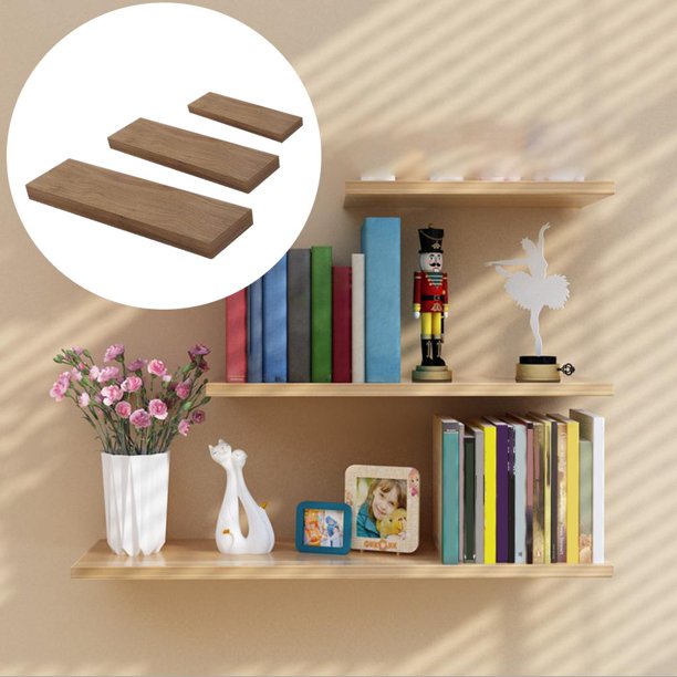3 Estantes Flotantes de Varios Tamaños para Colgar en , Decoración de Estantes, Visualización Perfecta de Trofeos, Marcos de fotografía. Madera BLESIY Estante decorativo