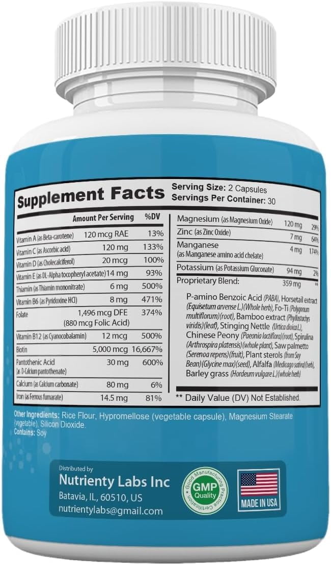 (2 Pack) BioGrow RX Healhty Hair Advanced Formula for Hair Growth Support*, Bio Grow RX Healthy Hair Capsules, 60 Count - 120 Count