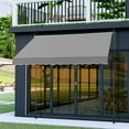 thumbnail image 6 of 9.8x3.9FT Retractable Patio Awning – Grey Polyester Canopy, UV50+ Protection, No-Drilling Installation – for Decks, Gardens & Commercial Shading, 6 of 13