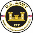 thumbnail image 1 of 3.8 Inch U.S. Army MOS 21T Technical Engineering Specialist, 1 of 1