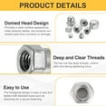 thumbnail image 3 of 80 Pcs M4x0.7mm Acorn Cap Nuts, 304 Stainless Steel Hex Cap Dome Head Nuts, 3 of 6