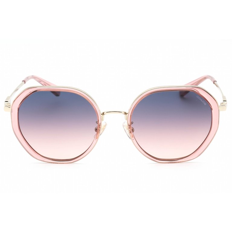 Coach HC7141-90050J Transparent Pink Gold 54mm Geometric Metal Womens Sunglasses Sunglasses Coach HC 7141 90050J Cd477 Transparent Pink  main image 2