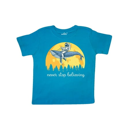 

Inktastic Never Stop Believing Astronaut Whale Gift Toddler Boy or Toddler Girl T-Shirt