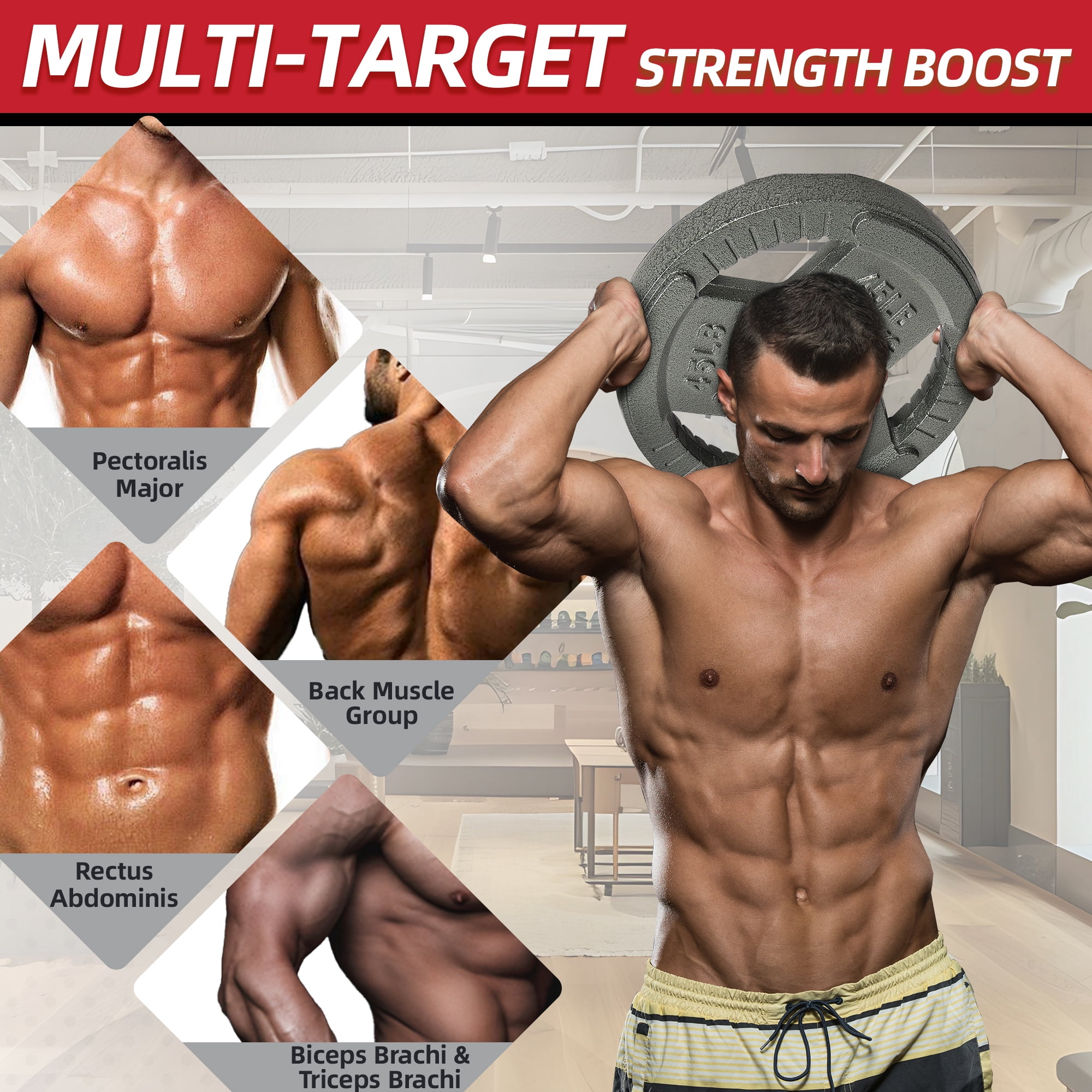 Sprint Demon 210-Pound Cast Iron Weight Plate Set: 1-Inch Hole, Rust-Resistant Finish, Durable for Strength Training