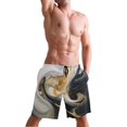 thumbnail image 5 of Dailycode Men's Quick Dry Swim Trunks Beach Shorts Casual Summer Board Shorts with Pockets, Black White Gold Tie Dye, 5 of 8