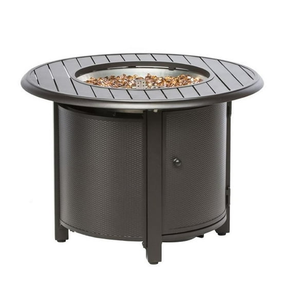 Pemberly Row 36" Round Gas Fire Pit with Burner Kit