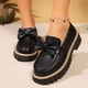 thumbnail image 1 of Xucatan Women's Patent Leather Tassel Loafers, Chunky Sole Slip-On Flat Shoes, Classic British Style Casual Shoes for Women, Plus Size Uniform Shoes Gift, 1 of 8