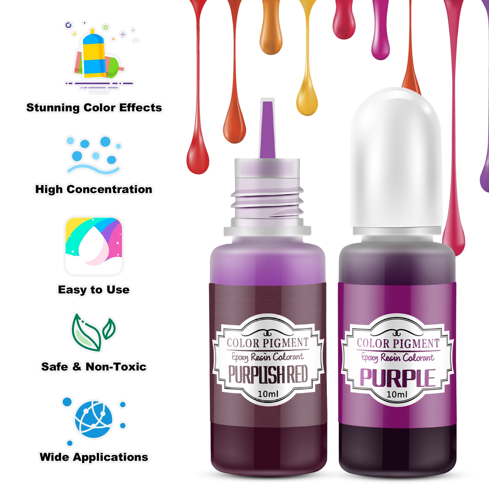 High Concentrated Alcoho Ink Set - 18 color/Each 10ml - Vibrant Colors, Alcohol-Based Ink, Petri dish, tumbler – Let's Resin