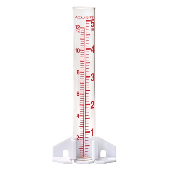 AcuRite 5-inch Capacity Glass Rain Gauge - Clear