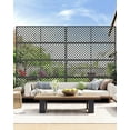 thumbnail image 4 of Écran d'Intimité en Métal Robuste et Résistant à la Rouille – Panneaux Décoratifs Autoportants pour Clôture avec Base Stable pour Patio, Terrasse, Balcon Ou Pelouse – Ensemble de 4 – Barrière Extérieure Résistante aux Intempéries – Noir, 120x180 cm, 4 of 7