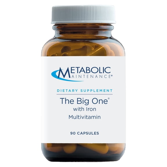 Metabolic Maintenance The Big One with Iron Multivitamin - One-Per-Day Multivitamin Mineral Supplement - High-Strength B Vitamins & Antioxidants - 90 Servings - 90 Capsules